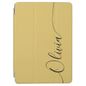Gold Black Elegant Calligraphy Script Name iPad Air Cover (Front)