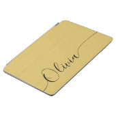 Gold Black Elegant Calligraphy Script Name iPad Air Cover (Side)