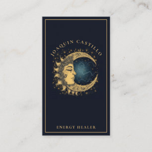 Gold Black Elegant Celestial Business Card