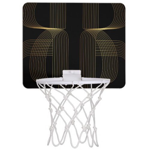 Gold black elegant cool unique trendy line art mini basketball hoop