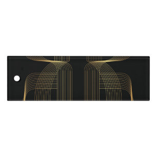 Gold, black, elegant, cool, unique trendy line art ruler