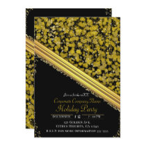 Gold & Black Elegant Glam Company Holiday Party Invitation