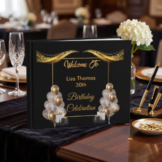 Gold Black Elegant Guest Book