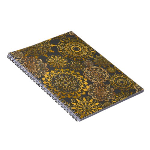 Gold  Black Elegant Mandala Notebook