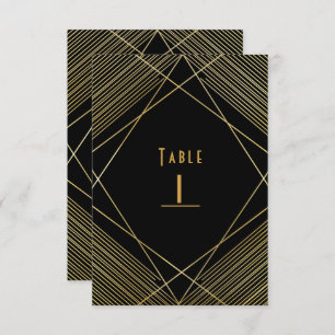Gold & Black Elegant Modern Glam Deco Table Number
