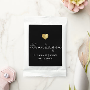 Gold Black Elegant Modern Wedding Thank you Hot Chocolate Drink Mix
