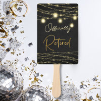 Gold Black Elegant Script Retirement Sign