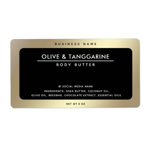 Gold black elegant simple modern luxury  product label