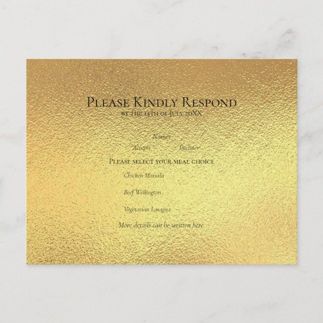 Gold Black Elegant Swirl Gothic Wedding Holiday Postcard (Front)