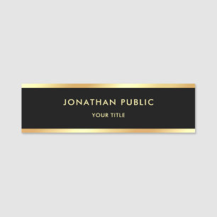 Gold Black Elegant Template Modern Professional Name Tag