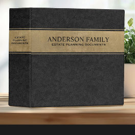 Gold Black Estate Planning Documents Binder