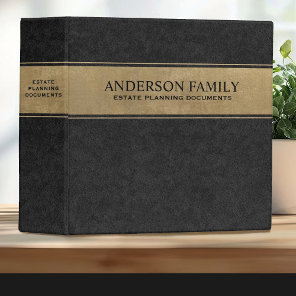 Gold Black Estate Planning Documents Binder