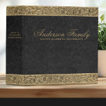 Gold Black Estate Planning Important Documents 3 Ring Binder<br><div class="desc">A classy faux black leather estate planning binder with a gold flourish border. Perfect for storing your important family documents. Other designs and colors available. Designed for you by Blackberry Boulevard.</div>
