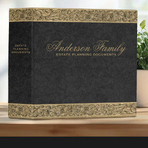 Gold Black Estate Planning Important Documents 3 Ring Binder