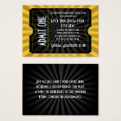 Gold + Black Event Ticket, Lg Business Card Size (Front & Back)