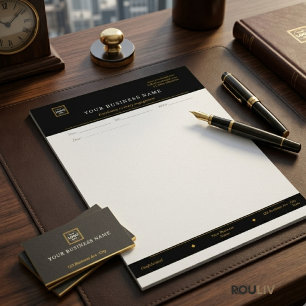 Gold Black Executive Letterhead   Luxury Business 