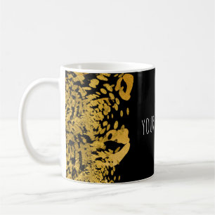 Gold & Black Exotic Jungle Cheetah Glam Coffee Tea Coffee Mug