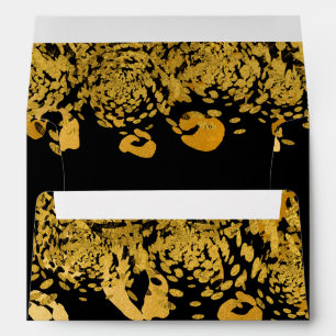 Gold & Black Exotic Jungle Cheetah Glam Invitation Envelope