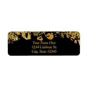 Gold & Black Exotic Jungle Cheetah Glam Invitation Label