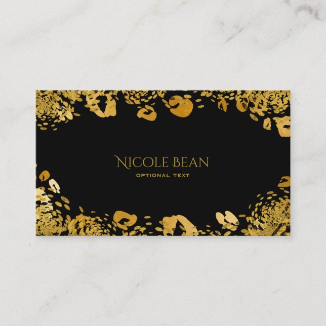 Gold & Black Exotic Jungle Cheetah Glamour Business Card (Front)