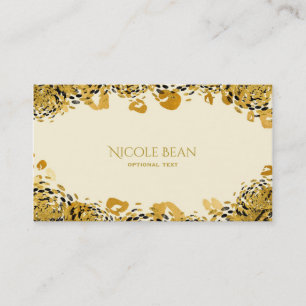 Gold & Black Exotic Jungle Cheetah Glamour Cream Business Card