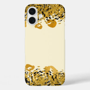 Gold & Black Exotic Jungle Cheetah Glamour Cream iPhone 16 Plus Case