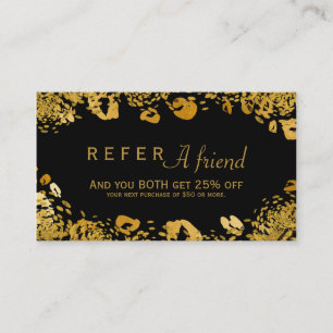 Gold & Black Exotic REFER A FRIEND Client Card