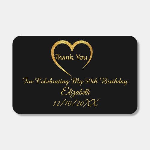 Gold  Black Fabulous 50th Birthday Party Favor Matchboxes