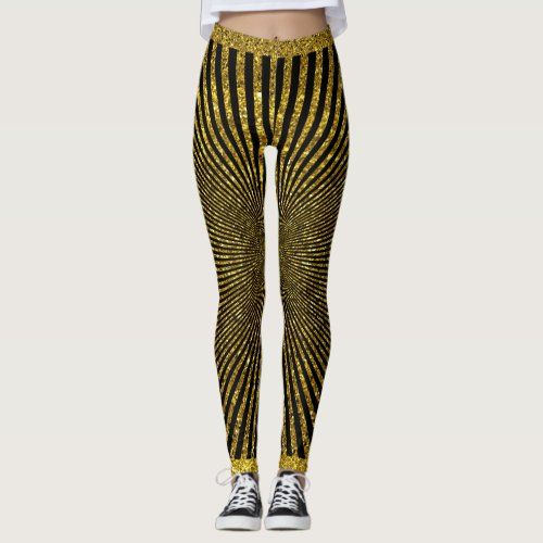 Gold Black Fashionable Trendy  Leggings