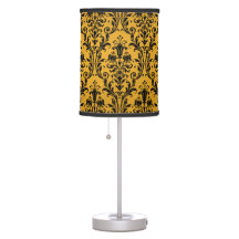 Gold Black Floral Damask