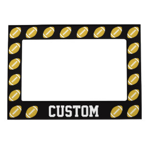 Gold & Black Football Custom Team or Player Name Magnetic Frame