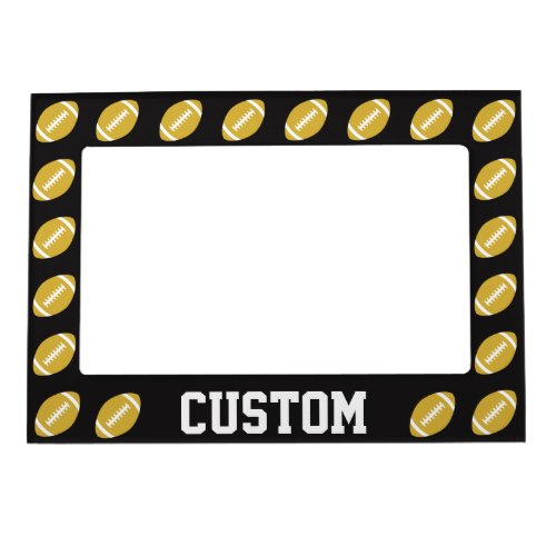 Gold  Black Football Custom Team or Player Name Magnetic Frame