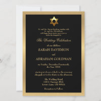 Gold Black Formal Traditional Jewish Wedding