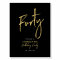 Gold & Black Forty 40th Birthday Party Welcome