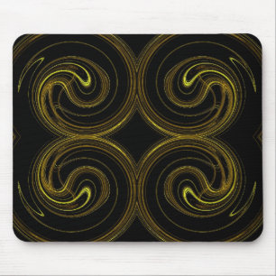 Gold & Black Fractal Mousepad