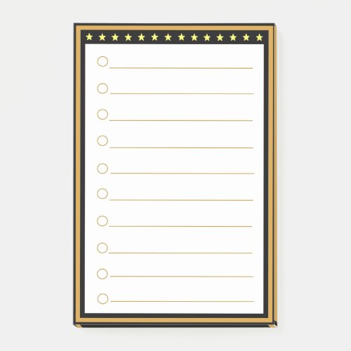 Gold Black Frame Lined Notes