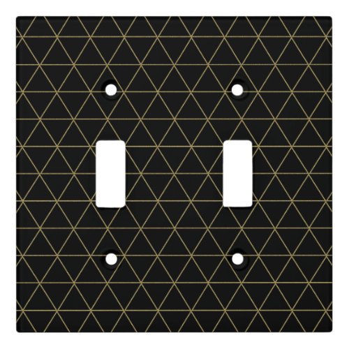 Gold Black Geometric Triangles Boho Glam Minimal  Light Switch Cover