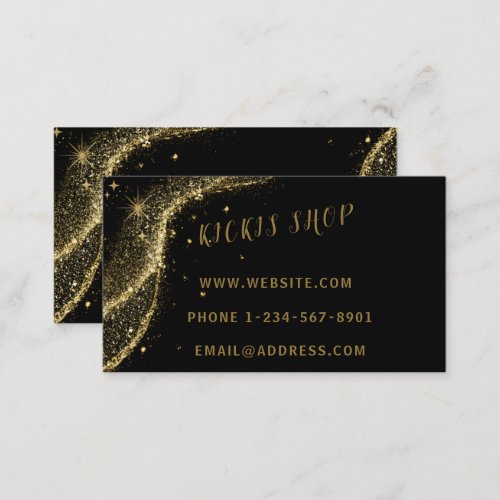 Gold Black Girly Star Business Card