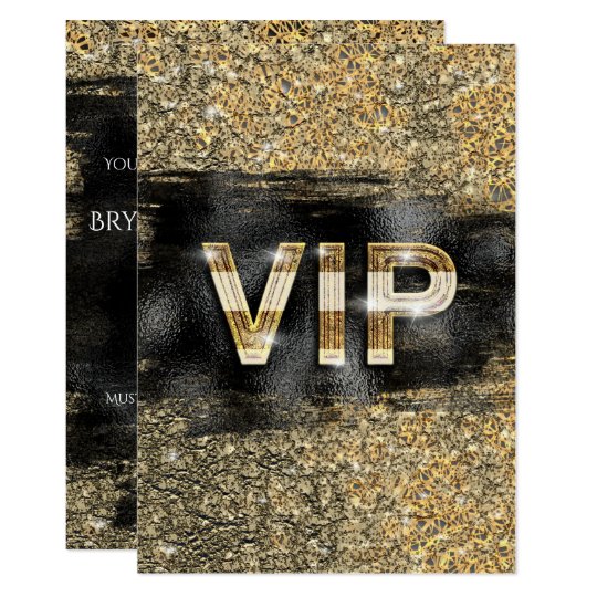 Gold Black Glam Chic Club Vip Party Invitations Zazzle Com