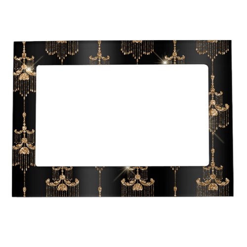 Gold Black Glam Glitter Chandeliers Magnetic Frame