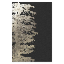 Gold &amp; Black Glam Pine Tree Rustic Forest Wedding Tissue Paper