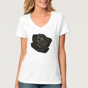 Gold Black Glam Rose Elegant Classy Unique Graphic T-Shirt