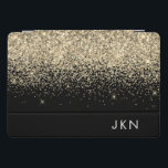 Gold Black Glitter Girly Monogram Initials<br><div class="desc">Gold and Black Faux Foil Metallic Sparkle Glitter  Monogram Name Laptop Case. This makes the perfect sweet 16 birthday,  wedding,  bridal shower,  anniversary,  baby shower or bachelorette party gift for someone that loves glam luxury and chic styles.</div>