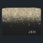 Gold Black Glitter Girly Monogram Initials iPad Pro Cover<br><div class="desc">Gold and Black Faux Foil Metallic Sparkle Glitter  Monogram Name Laptop Case. This makes the perfect sweet 16 birthday,  wedding,  bridal shower,  anniversary,  baby shower or bachelorette party gift for someone that loves glam luxury and chic styles.</div>
