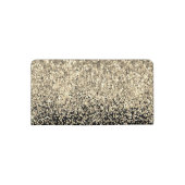 Gold Black Glitter Metal Monogram Name Checkbook Cover (Back)