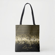 GOLD BLACK GLITTER PERSONALIZED LARGE
