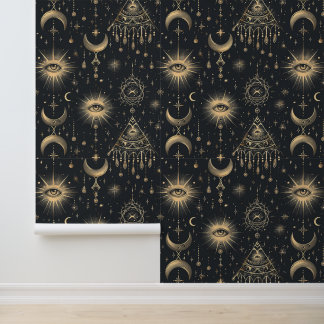 Gold Black Goth Mystical Wallpaper