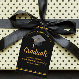 Gold Black Graduation Congratulations Graduate Gift Tags
