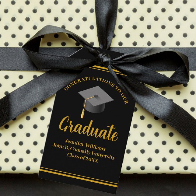 Gold Black Graduation Congratulations Graduate Gift Tags (Creator Uploaded)