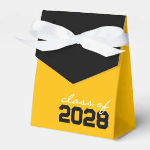 Gold & Black Graduation Favor Boxes